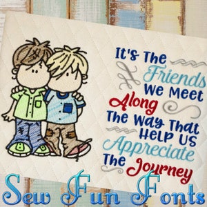 It's The Friends Boy Embroidery Reading Pillow Saying,  Pocket Pillow Machine Embroidery Design, 5x7, 6x8, 7x11 Hoops, INSTANT DOWNLOAD