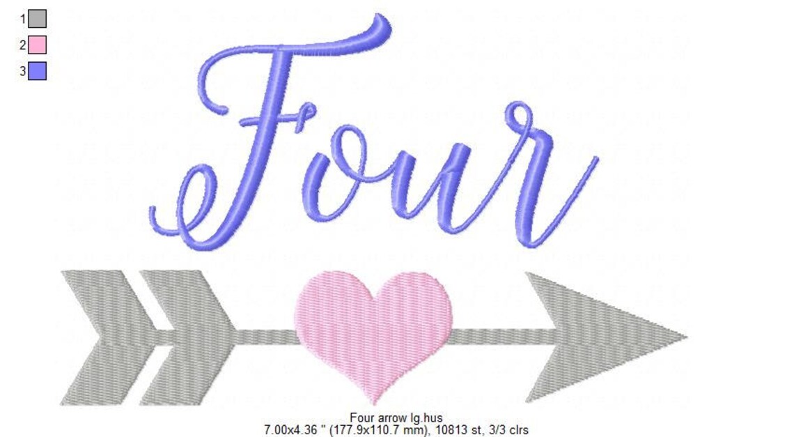 Four Arrow Heart Embroidery Design, 5x7 Hoop (instant Download) - Etsy