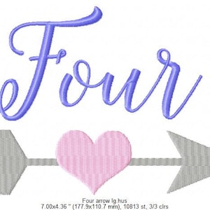 Four Arrow Heart Embroidery Design, 5x7 Hoop (instant Download) - Etsy