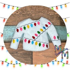 Maglione elfo ~ Luci dell'albero di Natale Ricamo Design - ITH Design, In The Hoop Design, Telaio 5x7