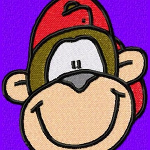 Monkey Faces Machine Embroidery Design Set  INSTANT DOWNLOAD