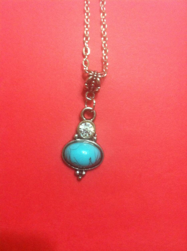 Blue Pendant with silver chain