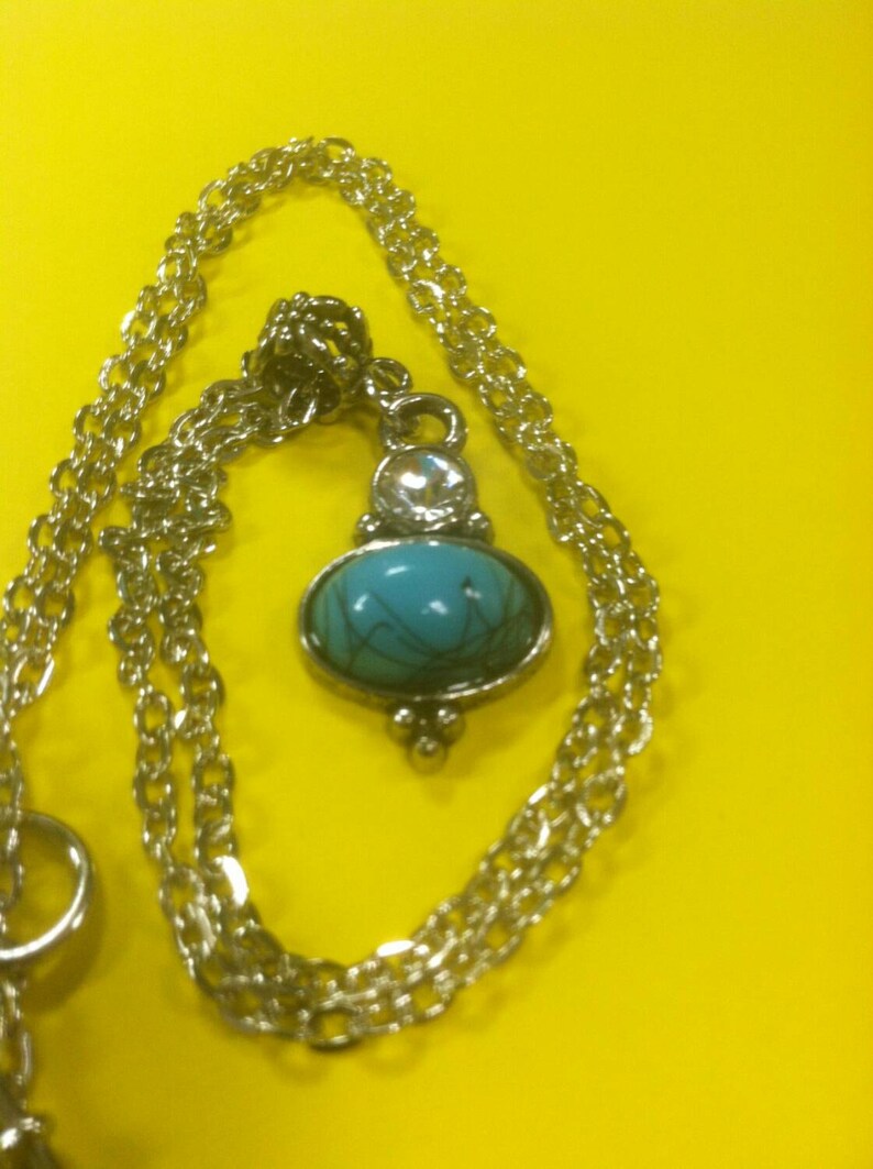 Blue Pendant with silver chain