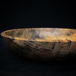 Spalted Curly Ash Handturned Bowl