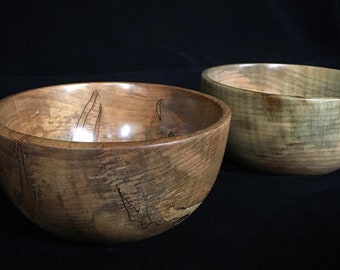 Curly Maple Handturned Bowl Set