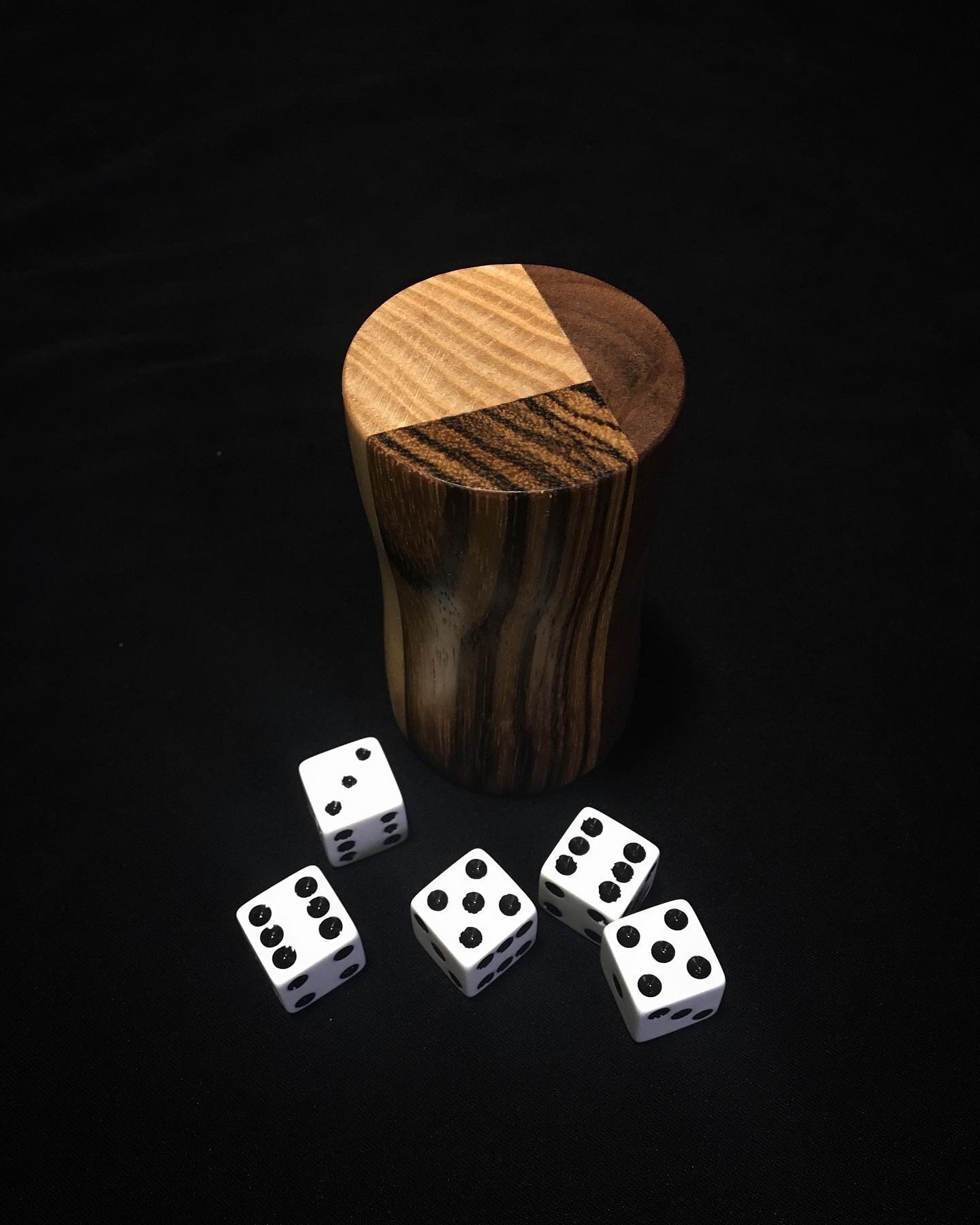 Zebra wood Walnut and Ash Hand Turned Dice Shaker Cup | Etsy