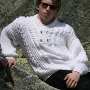 Mountain Climb Classic Sweater - KNITTING PATTERN-I Beginner Friendly - Instant Download - Design & Creation by Designer Anna Stoklosa