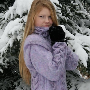 Purple Winter in Wonderland Classic Sweater - KNITTING PATTERN - Beginner Friendly - Instant Download - Design & Creation by Anna Stoklosa