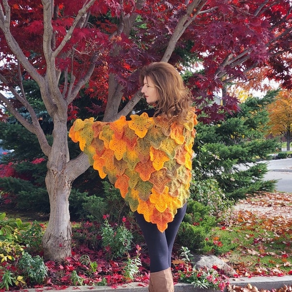 Maple Leaf Shawl - CROCHET PATTERN - Beginner Friendly - Instant Download - by Designer Anna Stoklosa