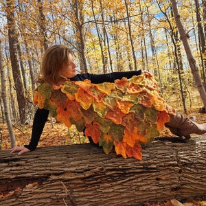 Châle feuille d'érable MOTIF CROCHET adapté aux débutants téléchargement immédiat par la designer Anna Stoklosa image 4