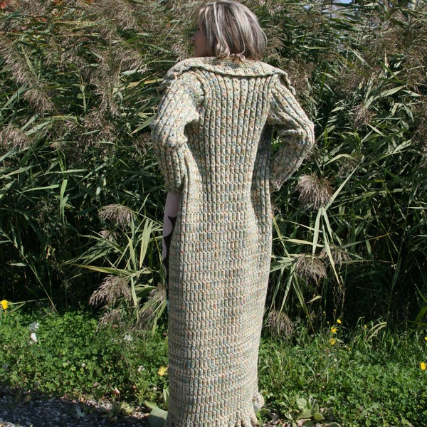 Classic Long Cardigan - KNITTING PATTERN - Beginner Friendly - Instant Download-I Design & Creation by Designer Anna Stoklosa