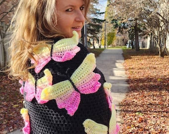 Looking for Spring - Butterly Shawl - CROCHET PATTERN - Beginner Friendly - Instant Download-I by Designer Anna Stoklosa