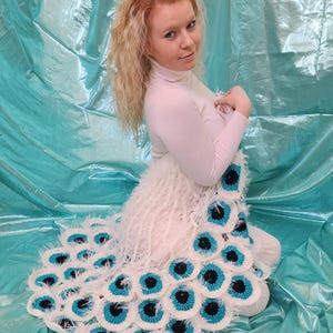 Good Luck Peacock Shawl - Beautiful, Stylish and Lucky - Crochet Pattern by Anna Stoklosa, Designer, Artist and Creator