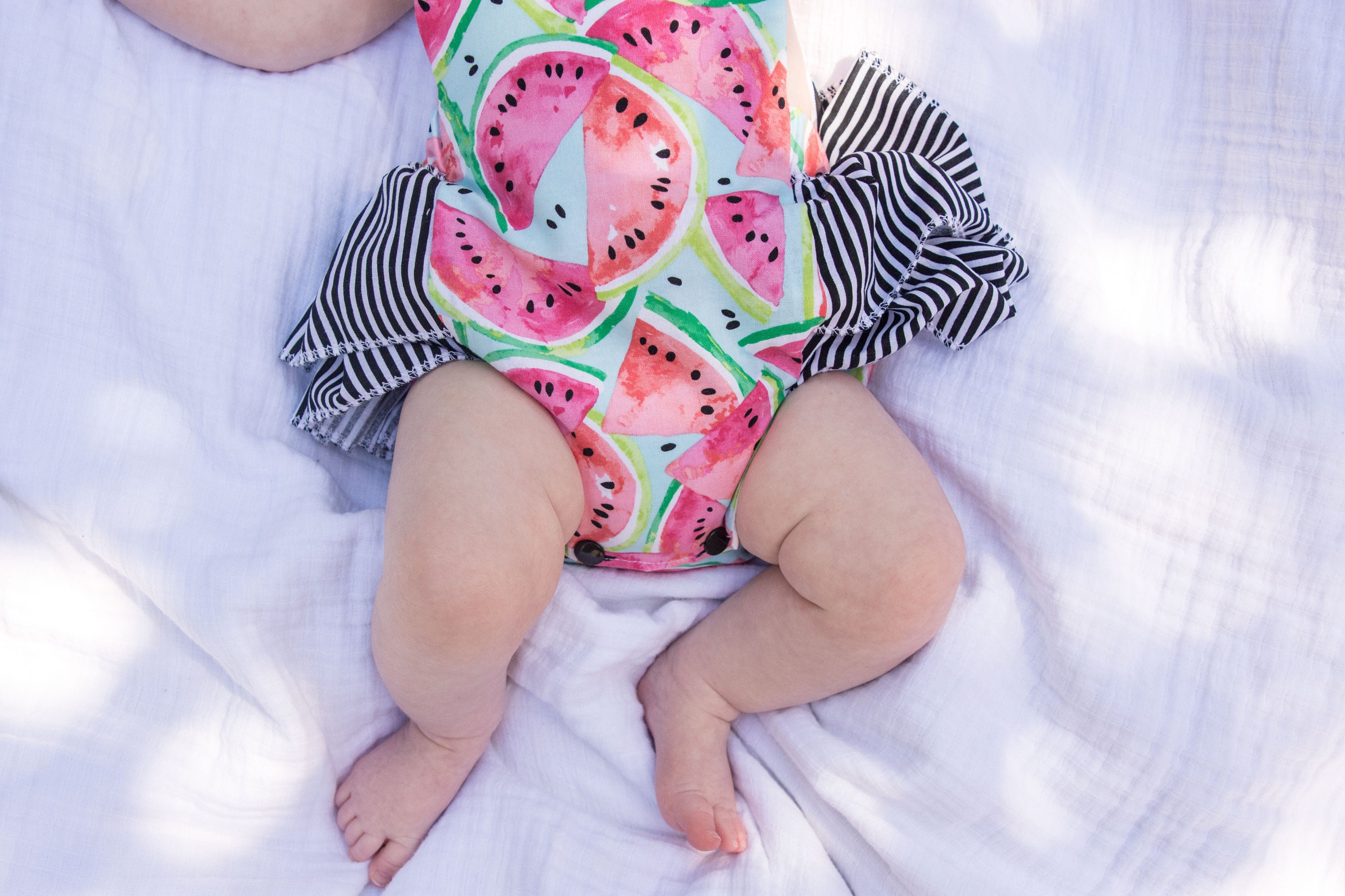 Baby Girl Romper Watermelon romper and head wrap set black Etsy