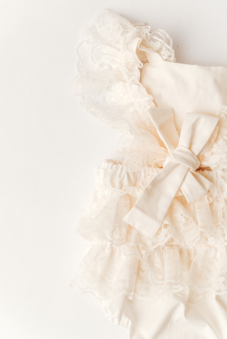 Cream Lace Romper Baby Girl Romper vintage style lace Etsy