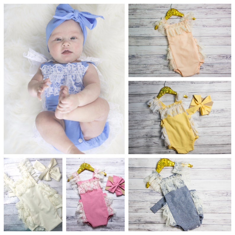 Cream Lace Romper Baby Girl Romper vintage style lace Etsy