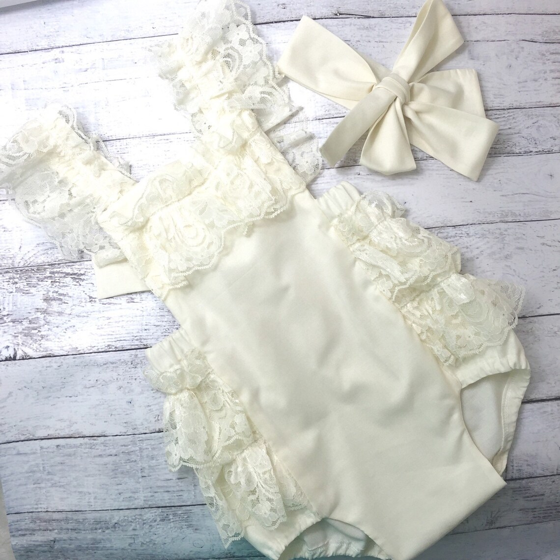 Cream Lace Romper Baby Girl Romper vintage style lace Etsy