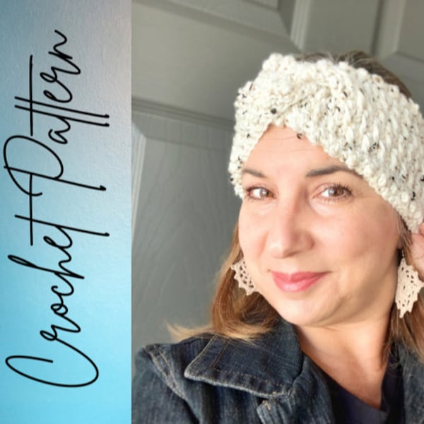 Crochet Digital Pattern, Laguna Ear Warmer, Crochet Ear Warmer, handmade headband, Crochet headband, winter wear, customizable ear warmer