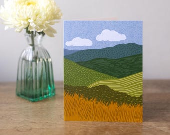 Blue Ridge Mountain Illustrated Notecard