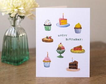 Happy Birthday Desserts Notecard