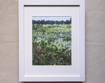 Flower Meadow Landscape Print 8x10"