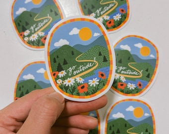 Go Outside Vinyl Sticker 2.5x3"