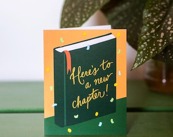 Here's to a New Chapter Book Card