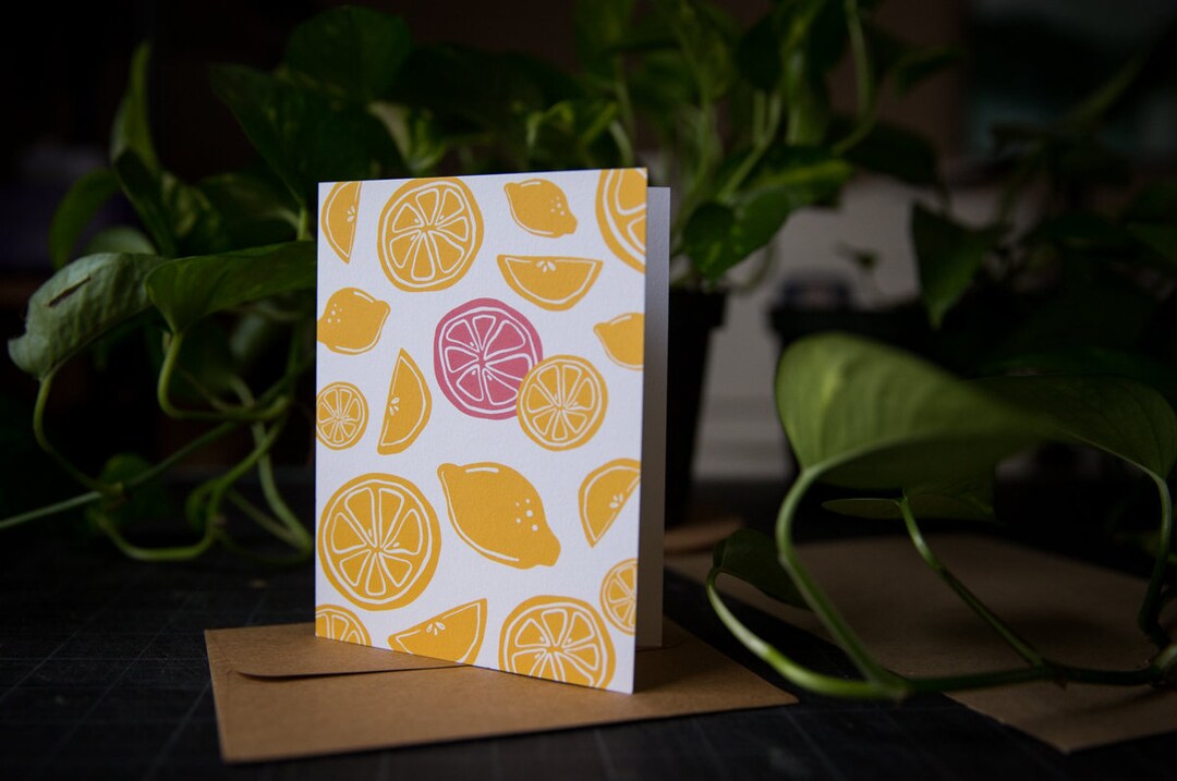 Lemon Card - Etsy