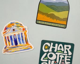 Charlottesville, UVA Rotunda, and Blue Ridge Magnets