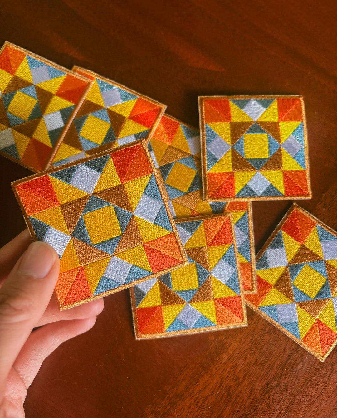 Square Patch Pattern Design Embroidered Patchwork Quilt Square Patch 2.5x2.5