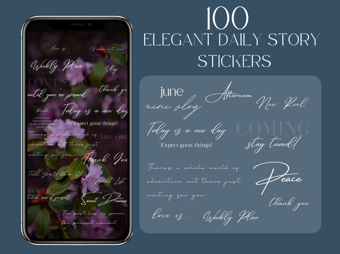 100 Elegant Instagram Story Stickers in White | Everyday Life | Clipart ...