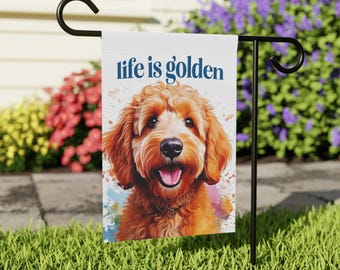 Golden Doodle Garden Flag: Double-Sided Dog Lover Yard Decor
