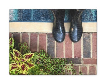 Garden Boots Canvas Print, Gardener Gift, Nature Wall Art