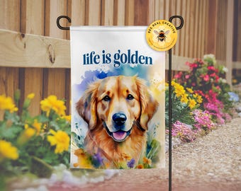 Golden Retriever Garden Flag: Double-Sided Dog Lover Yard Decor
