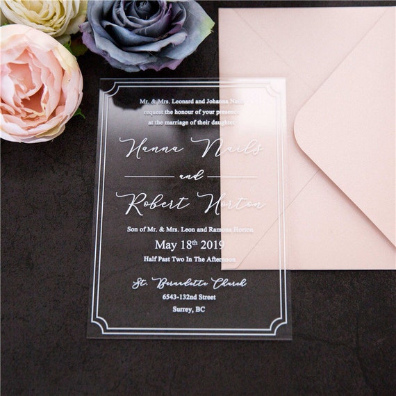 Style 120 Light and Airy Collection Acrylic Invites Clear Invitations Clear Invitations