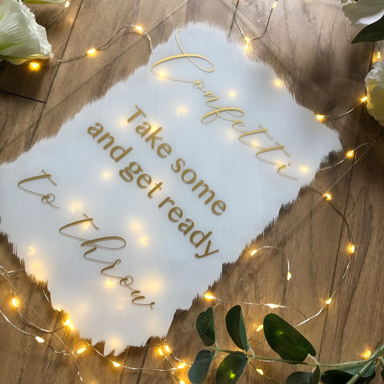 Confetti Wedding Sign / Perspex Wedding Sign / Confetti Sign / Etsy
