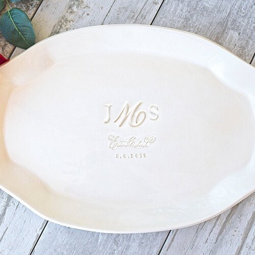 Personalized Pottery Serving Platter Custom Dinnerware Etsy