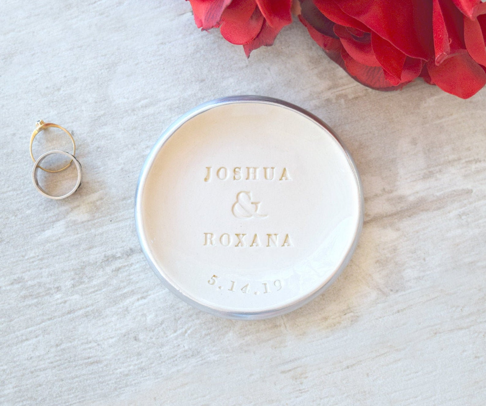 Engagement Ring Dish Personalized Ring Holder Engaged Couple Etsy