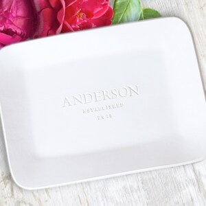 Personalize Wedding Tray Custom Name Ceramic Trays, Decorative Home Decor, Unique Gifts, Modern Kitchen Anniversary Dish