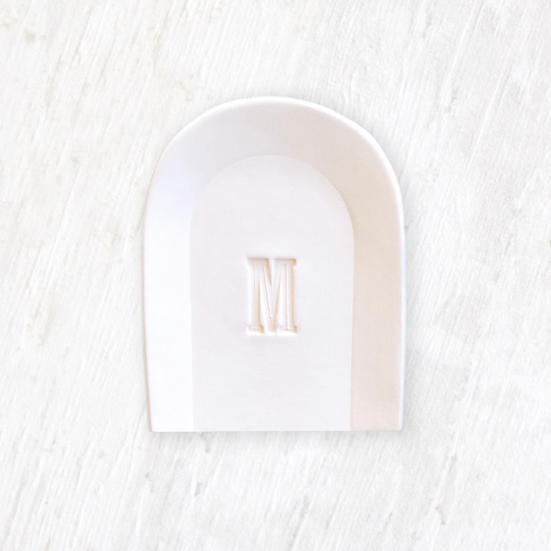 Ceramic Spoon Rest Custom Letter Personalized Spoons Holder, Utensil Tray Engraved Dish: Cooking Aid
