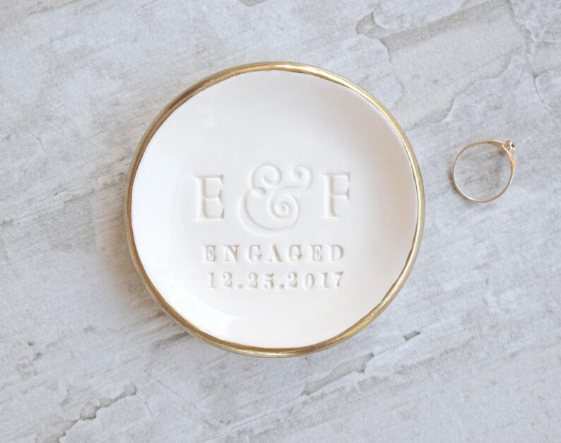 Custom Engagement Ring Dish Personalized Gift for Engaged Etsy