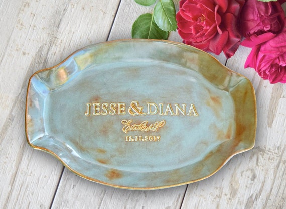 Personalized Wedding Gift Plate Anniversary Gift for Couple 