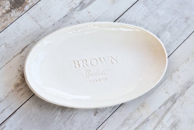 PERSONALIZED Serving Bowl POTTERY BOWL Custom Family Name Etsy