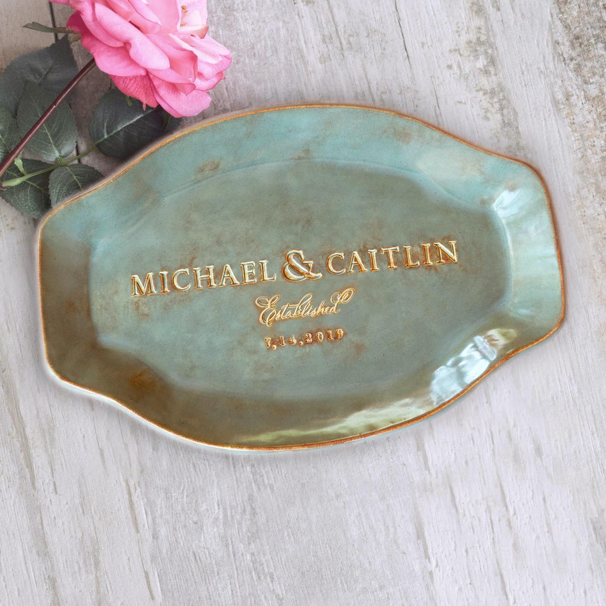 Customized Platter Personalized Wedding Plate, Gifts for Couple, Dinnerware Pottery Anniversary Gift, Newlyweds Memory Keepsake Serving Tray - Etsy