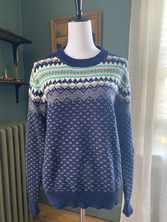 Vintage 1990s-Era Fruit Of The Loom Fair Isle Swea