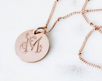 Initial Charm Only/Add On Letter/Precious Metal Letter Charm/14k Gold Filled & Sterling Silver/Dainty Monogrammed Disc