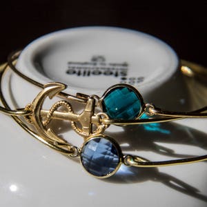 Nautical Jewelry/Sailing Bracelet Set/Sailing Gift/Sailor Bracelets/Gift for Navy Mom/Navy Wife/Navy Girlfriend/Nautical Bracelet Set/Beach image 2