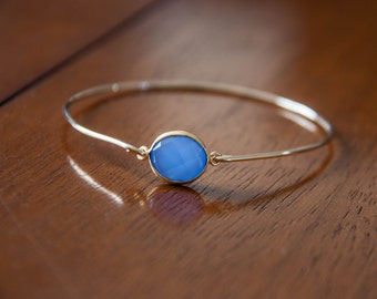 Blue Topaz bangle braceletBlue JewelryGemstone BraceletNautical braceletSpring FashionBridesmaidblue bangleblue bracelet