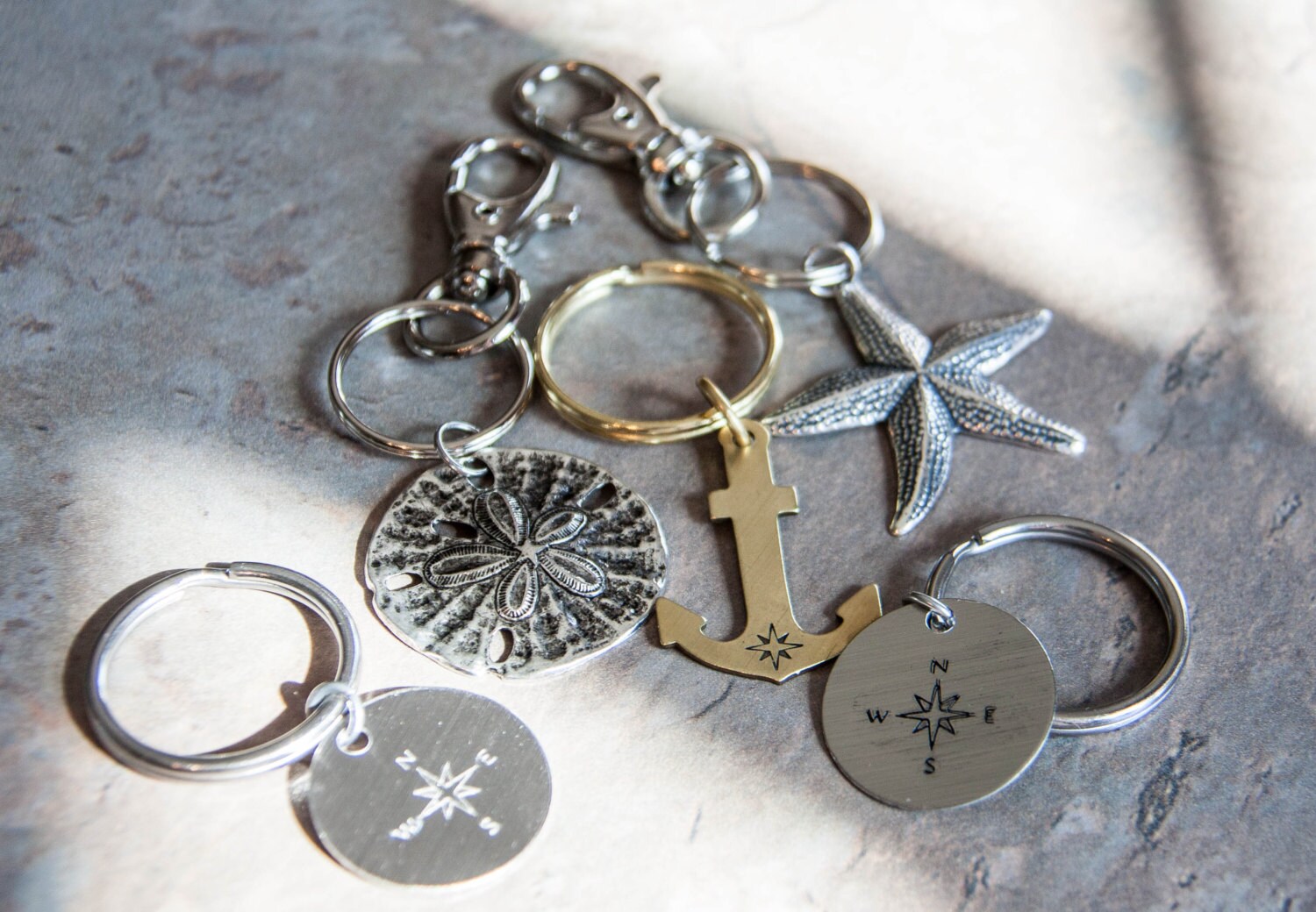 Compass Keychain Nautical Keychain Compass Keyring Bag Etsy