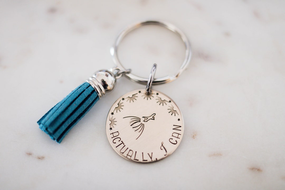 Positive Affirmation Key Ring/hand Stamped Keychain/adventure Keychain ...